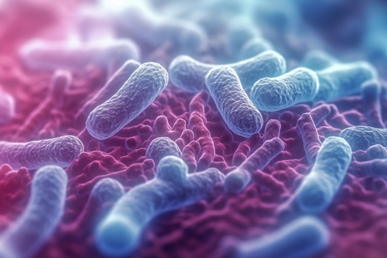 Microscopic view of probiotic bacteria